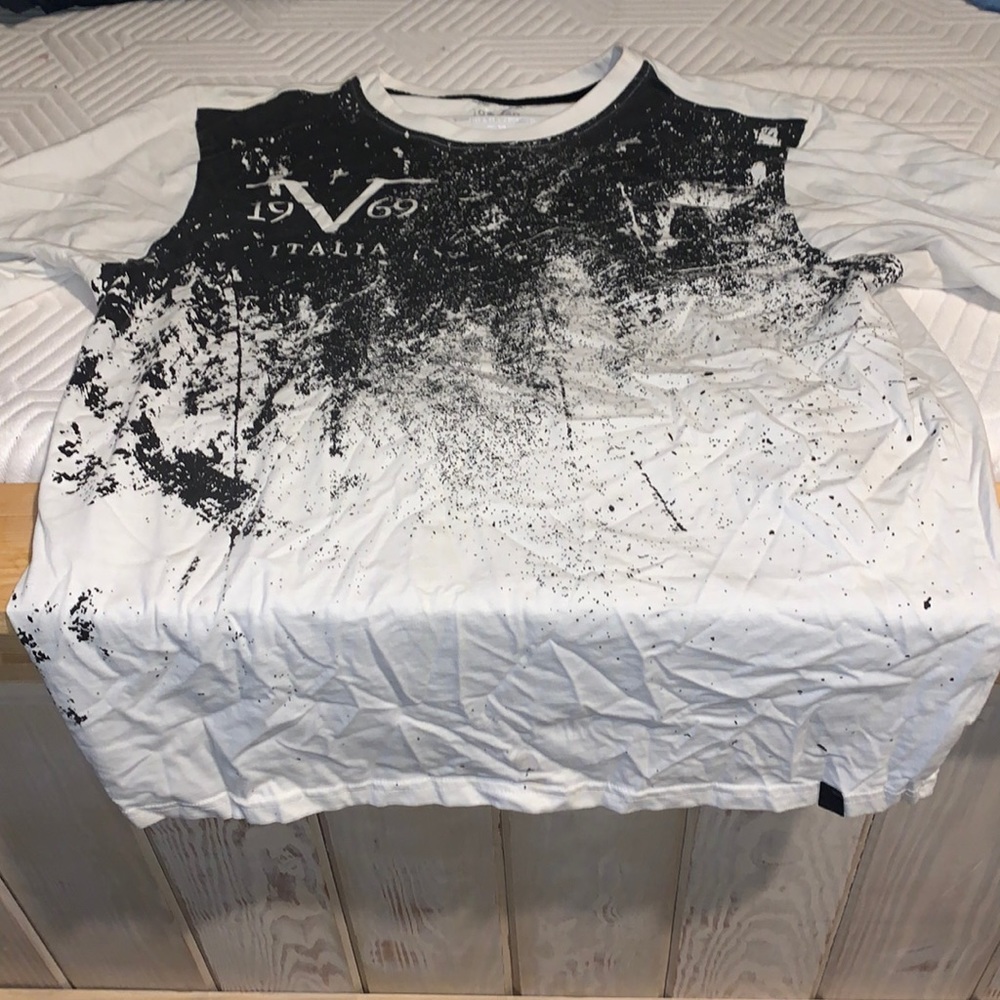 Italia T-Shirt White/Black Size XL US
